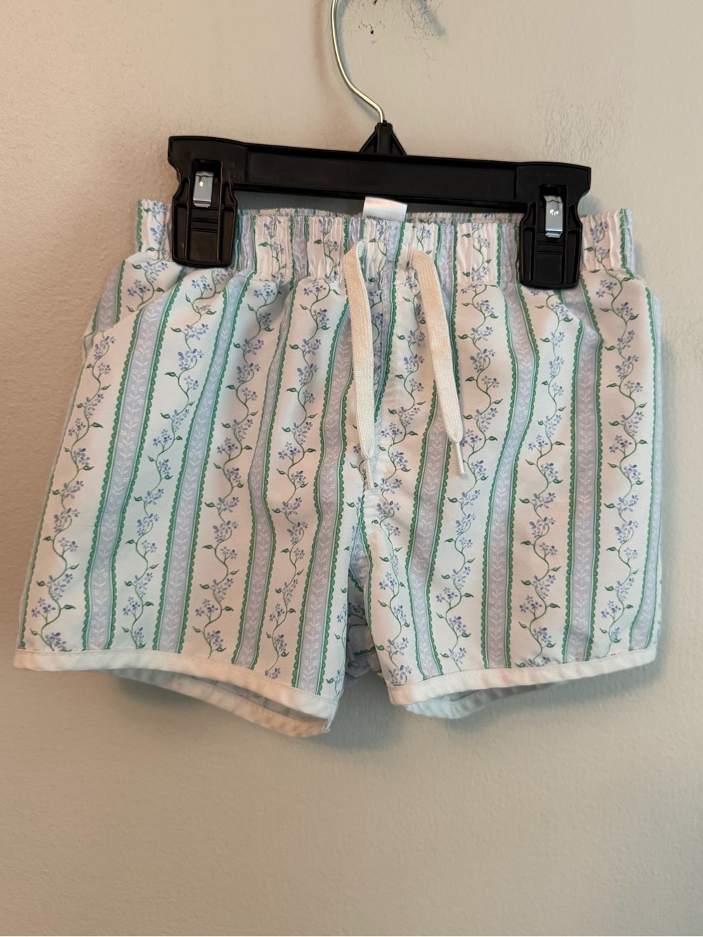 Edgehill Collection Blue and Green Floral Swim Trunks
